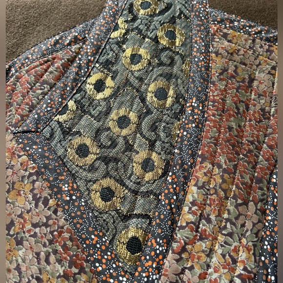 Koos Van Den Akker Vintage Patchwork Coat Wool Sz 10 Brown Floral Boho 70’s - Picture 14 of 16